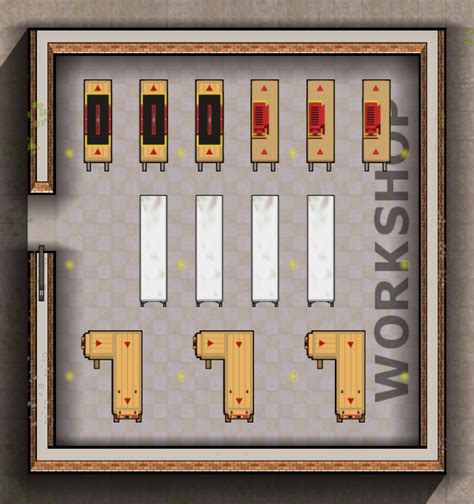 prison architect sheet metal|prison architect workshop sizes.